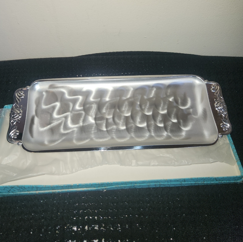 MCM Vintage Modern Silver Co Silver-Plated Rectangular Tray